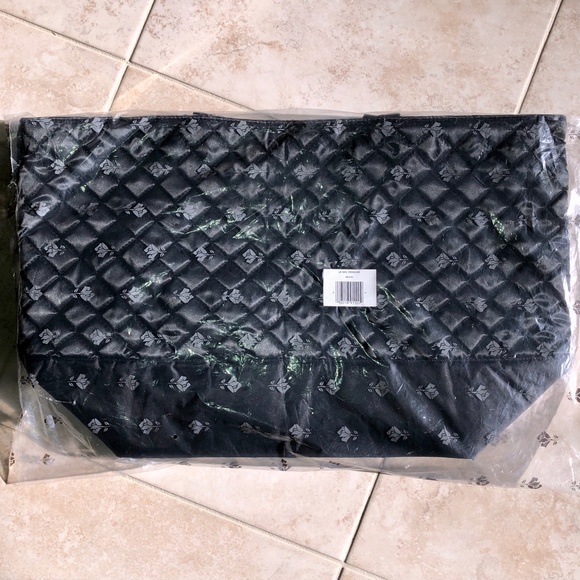 🎉2xHP🎉 LANCOME Le Sac Panache Zip Top Satin Quilt Tote Weekend Bag Vintage NWT - Picture 6 of 6